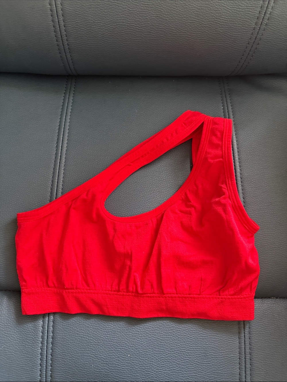 Women's One-Shoulder Red Sports Bralette